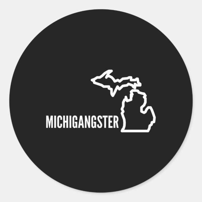 Michigangster Runder Aufkleber (Vorderseite)