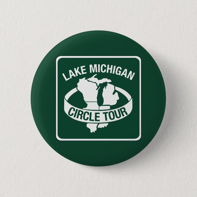 Michigansee-Kreis-Ausflug, Zeichen, Wisconsin, USA Button (Vorderseite)