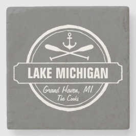 Michigansee, kundenspezifische Stadt, Name, Anker, Steinuntersetzer