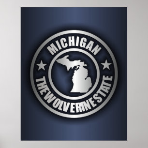 "Michiganstahl" Plakate u. -drucke (blau)