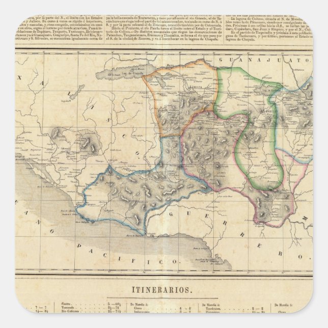 Michoacan, Mexiko 2 Quadratischer Aufkleber (Vorderseite)