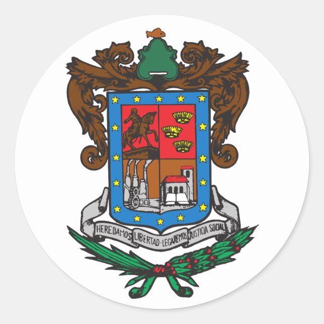 Michoacan, Mexiko Runder Aufkleber (Vorderseite)