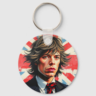 Mick Jagger Rolling Stones vor einer Gewerkschaft  Schlüsselanhänger