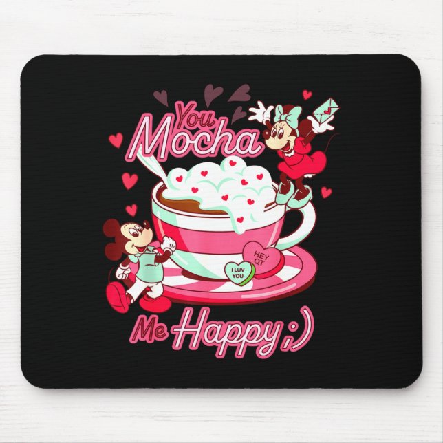 Mickey Amp Minnie Valentines Day You Mocha Me H  Mousepad (Vorne)