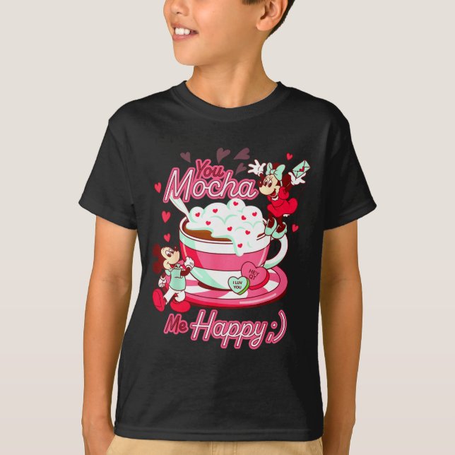 Mickey Amp Minnie Valentines Day You Mocha Me H  T-Shirt (Vorderseite)