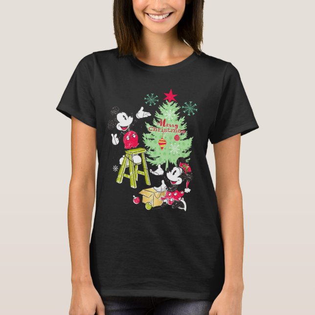 Mickey Minnie Clic Christmas Tree  T-Shirt (Vorderseite)