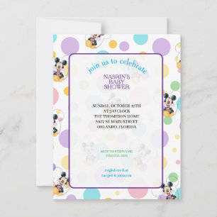Mickey Mouse Punkte Baby Shower Einladung