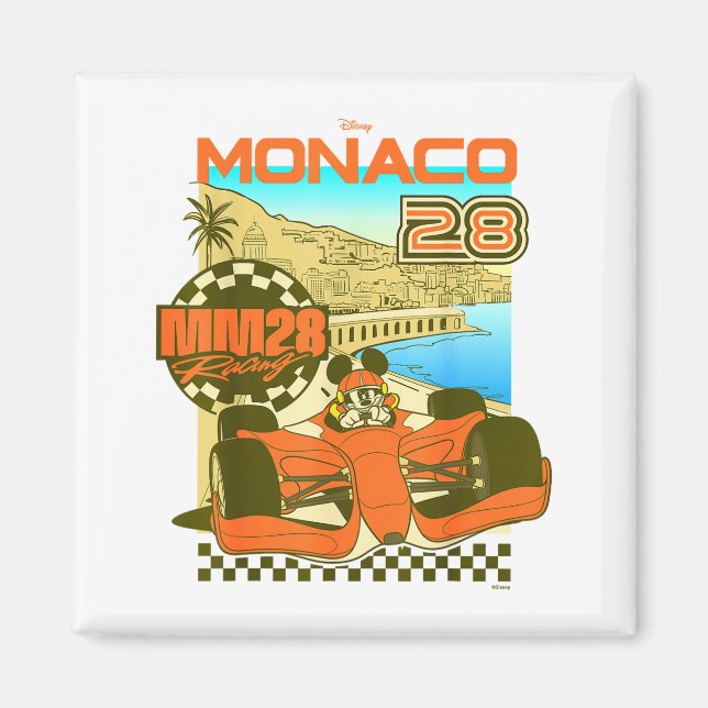 Mickey und Freunde Monaco 28 Rennposter  Magnet (Vorne)