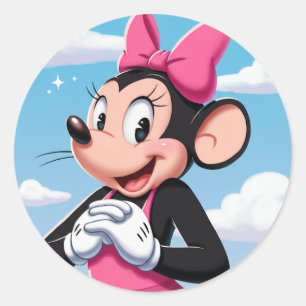 Micky Maus farbenfroh Runder Aufkleber
