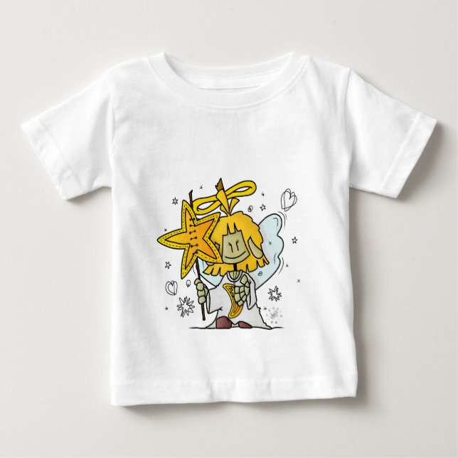 Micol - der fröhliche Sternenengel Baby T-shirt (Vorderseite)