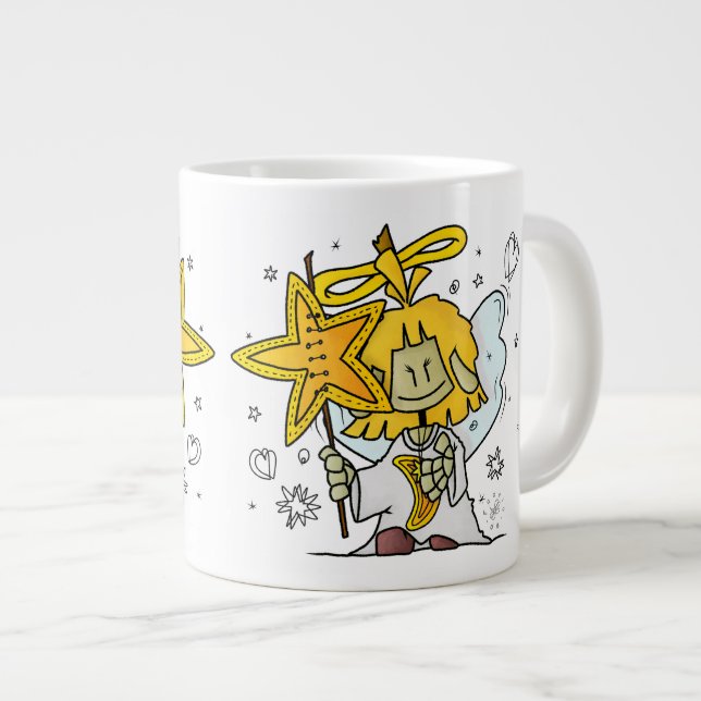Micol - der fröhliche Sternenengel Lendenkissen Jumbo-Tasse (Vorderseite Rechts)