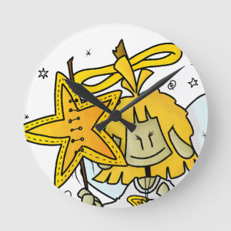 Micol - der fröhliche Sternenengel Runde Wanduhr