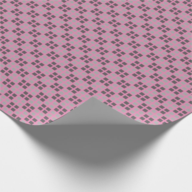 Micro Checked Pink Wrapping Paper Geschenkpapier (Ecke)