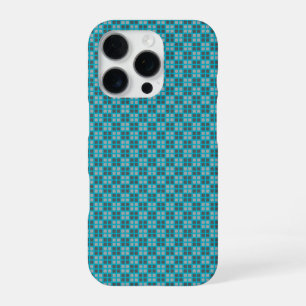 Micro Checkered Blue iPhone Protector 16 Pro Hülle