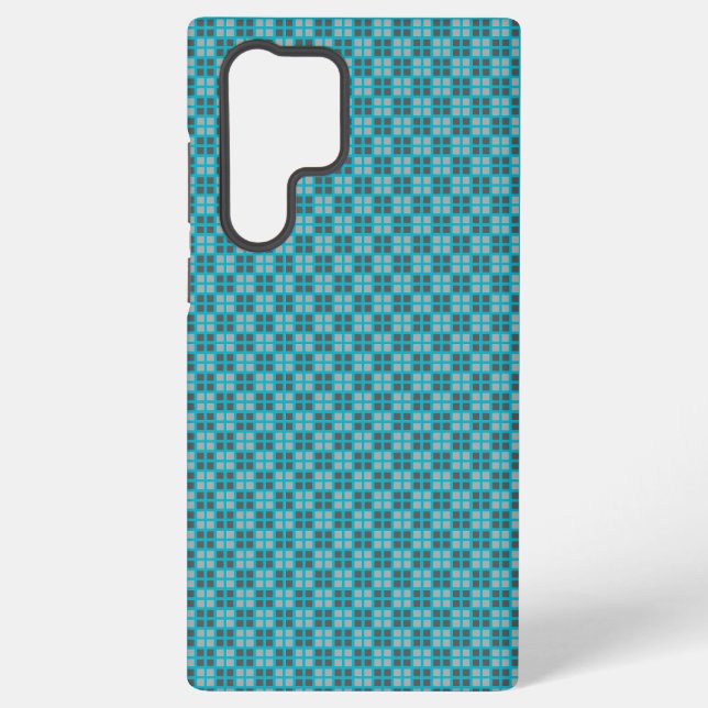 Micro Checkered Blue iPhone Protector Samsung Galaxy Hülle (Rückseite)