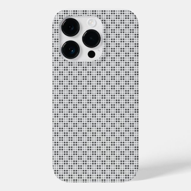 Micro Checkered White iPhone Protector Case-Mate iPhone 14 Pro Hülle (Rückseite)