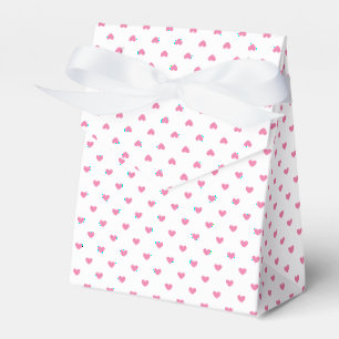 Micro Hearts Fuchsia Rosa - Weiß Geschenkschachtel