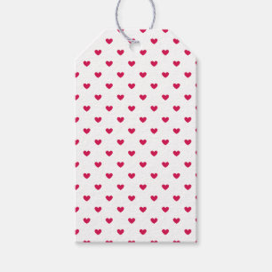 Micro Hearts Raspberry - Weiß Geschenkanhänger