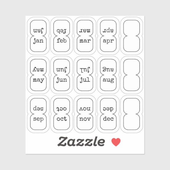 Micro Monthly Index Tabs Journal Divider Foldable Aufkleber (Blatt)