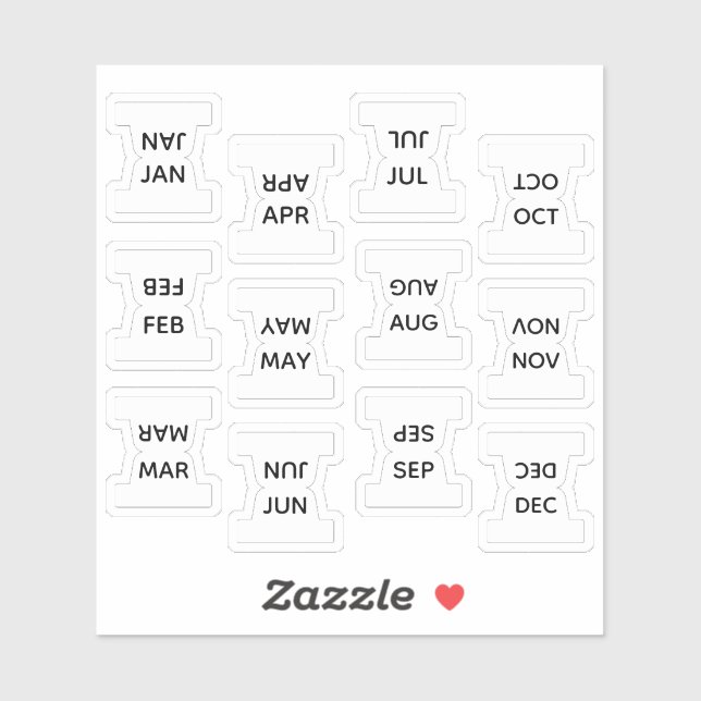 Micro Months Index Tab Bujo Divider Labels Planner (Blatt)