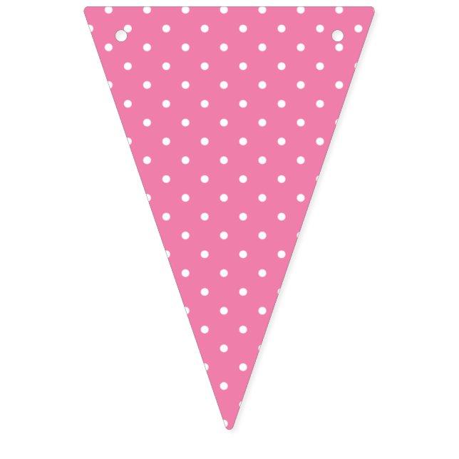Micro Polka Dot White - Fuchsia Pink Wimpelkette (Erste Fahne)