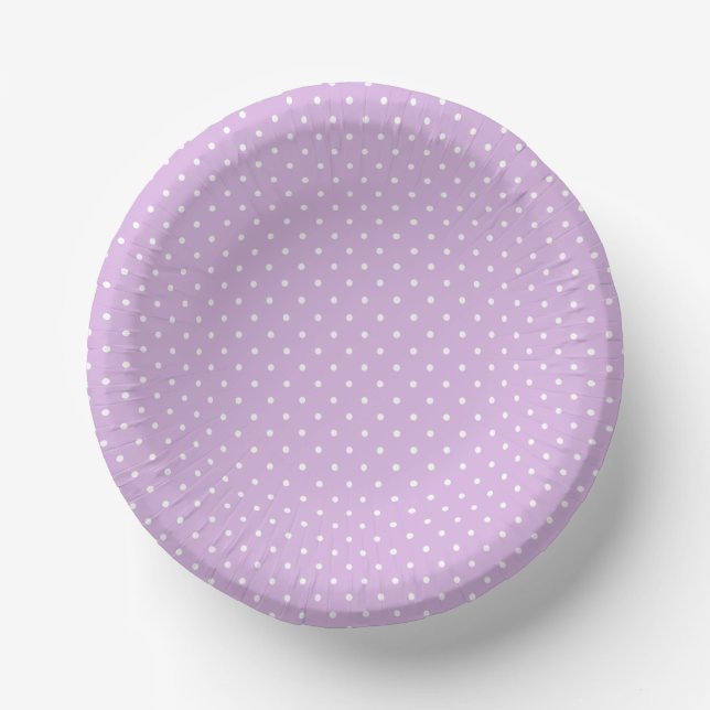 Micro Polka Dot White - Soft Lilac Pappteller (Vorderseite)
