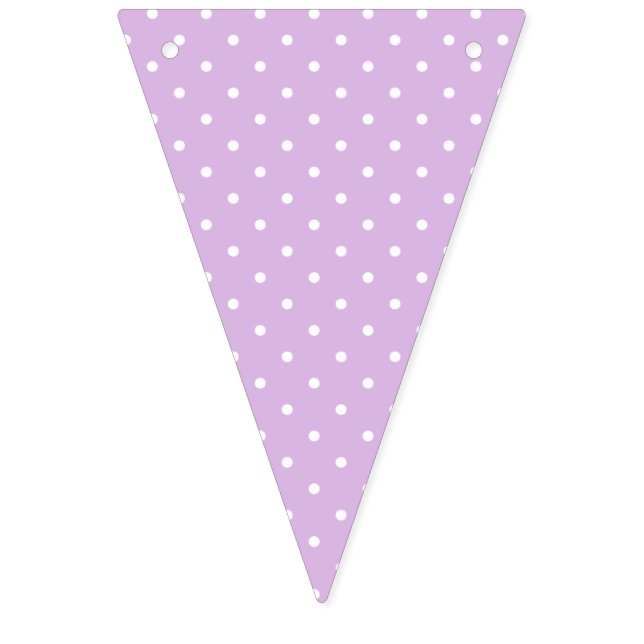 Micro Polka Dot White - Soft Lilac Wimpelkette (Erste Fahne)