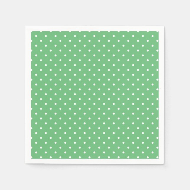 Micro Polka Dot White - Summer Green Serviette (Vorderseite)