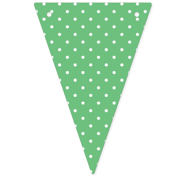 Micro Polka Dot White - Summer Green Wimpelkette (Erste Fahne)