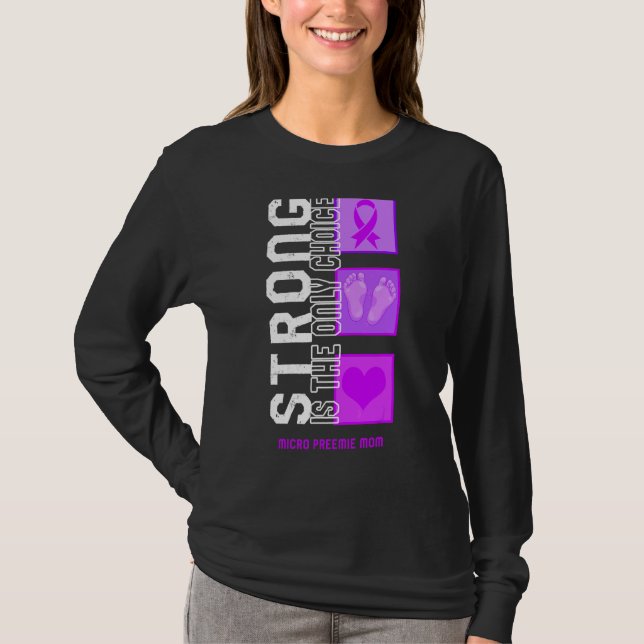Micro Preemie Mama Frühreife Lila Ribbon Nicu B T-Shirt (Vorderseite)