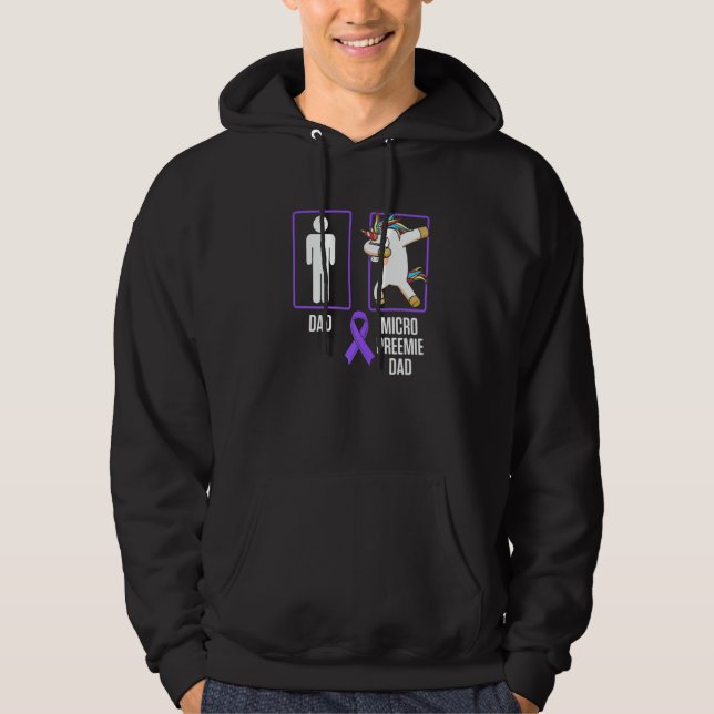 Micro Preemie NICU Daddy Unicorn Premature Birth   Hoodie (Vorderseite)