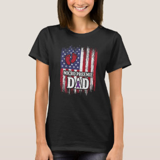 Micro Preemie NICU USA Flaggen Vater Frühgeburt T-Shirt