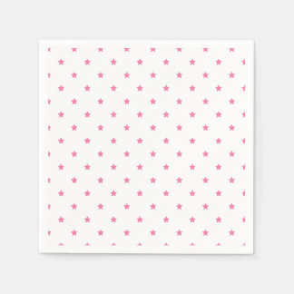 Micro Stars Fuchsia Pink - White Serviette
