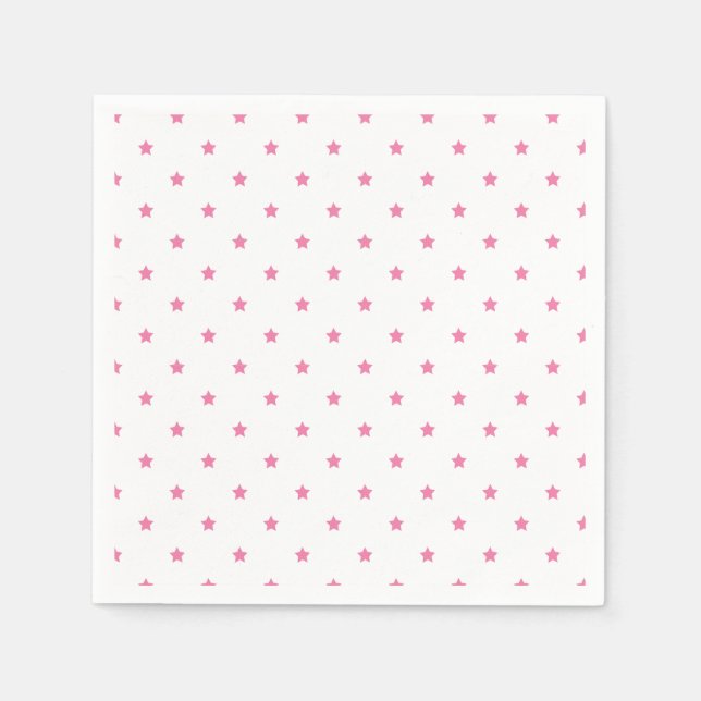 Micro Stars Fuchsia Pink - White Serviette (Vorderseite)