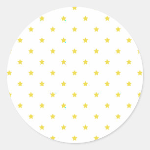 Micro Stars Golden Gelb - Weiß Runder Aufkleber