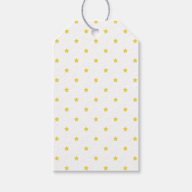 Micro Stars Golden Yellow - White Geschenkanhänger (Vorderseite)