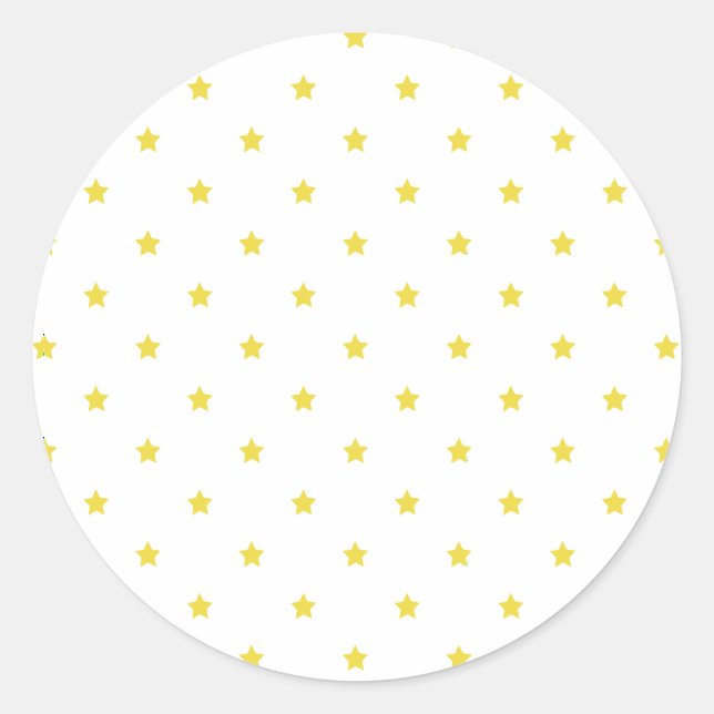 Micro Stars Golden Yellow - White Runder Aufkleber (Vorderseite)