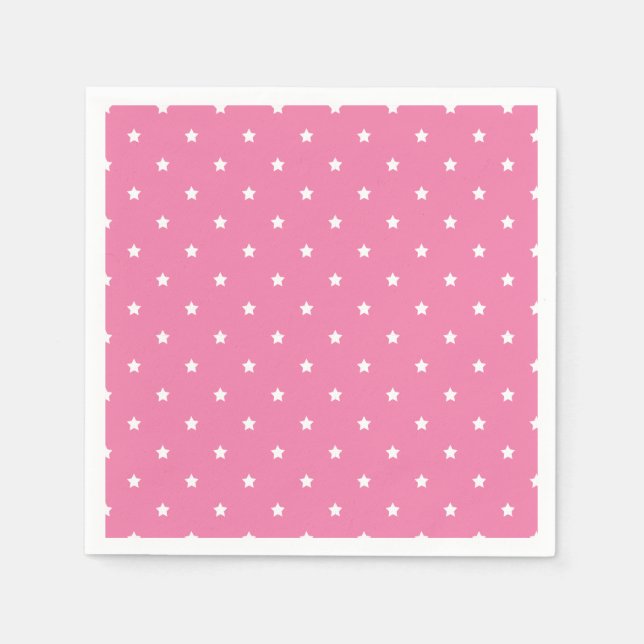 Micro Stars White - Fuchsia Pink Serviette (Vorderseite)