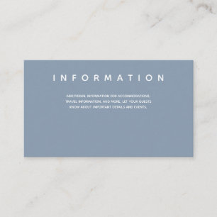 Micro Wedding Blue White Typografy Information Begleitkarte