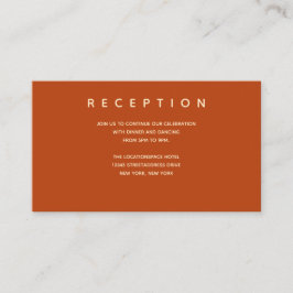 Micro Wedding Burnt Orange Small Empfang Info Begleitkarte