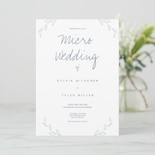 Micro Wedding White Dusty Blue Blätter