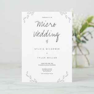Micro Wedding White Gray Blätter