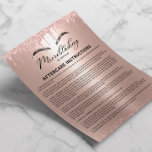 Microblading Aftercare Rose Gold Tropfen Flyer<br><div class="desc">Microblading Aftercare Instruction Moderne Rose Gold Glitzer Tropfen Flyer.</div>