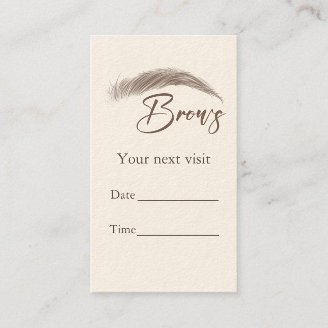 Microblading Brows Salon Terminkarte (Vorderseite)
