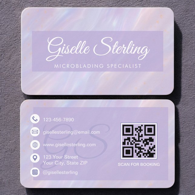 Microblading Iridescent Opal QR Code Visitenkarte (Von Creator hochgeladen)
