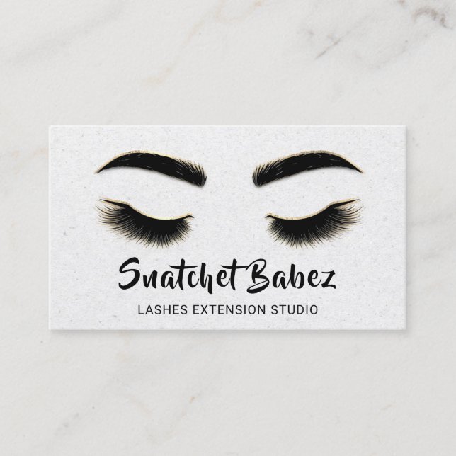 Microblading Makeup Eyelash Studio Logo QR Grau Visitenkarte (Vorderseite)