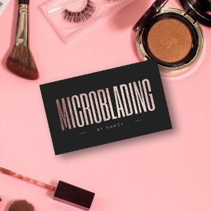 Microblading Rose Gold Glitzer Visitenkarte