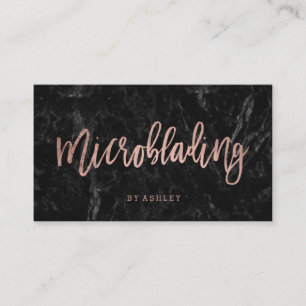 Microblading Rosengoldtypographieschwarzmarmor Visitenkarte