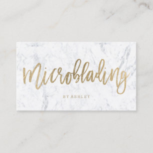 Microblading schicker Goldtypographie-Weißmarmor Visitenkarte