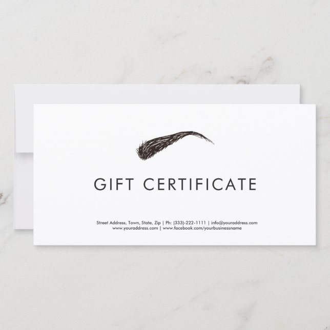 Microblading Simple Modern Gift Certificate Dankeskarte (Vorderseite)